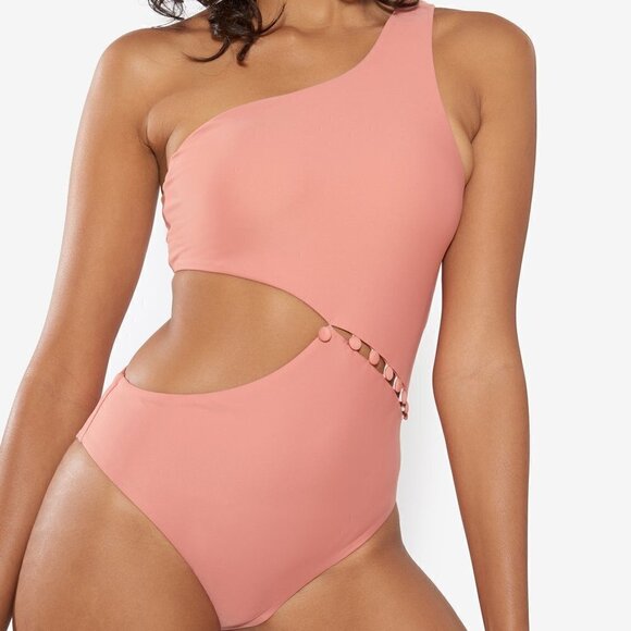 New Red Carter Peri Bauxite Cutout One Piece Swimsuit NWT Large = 8-10 US - Picture 1 of 12